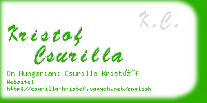 kristof csurilla business card